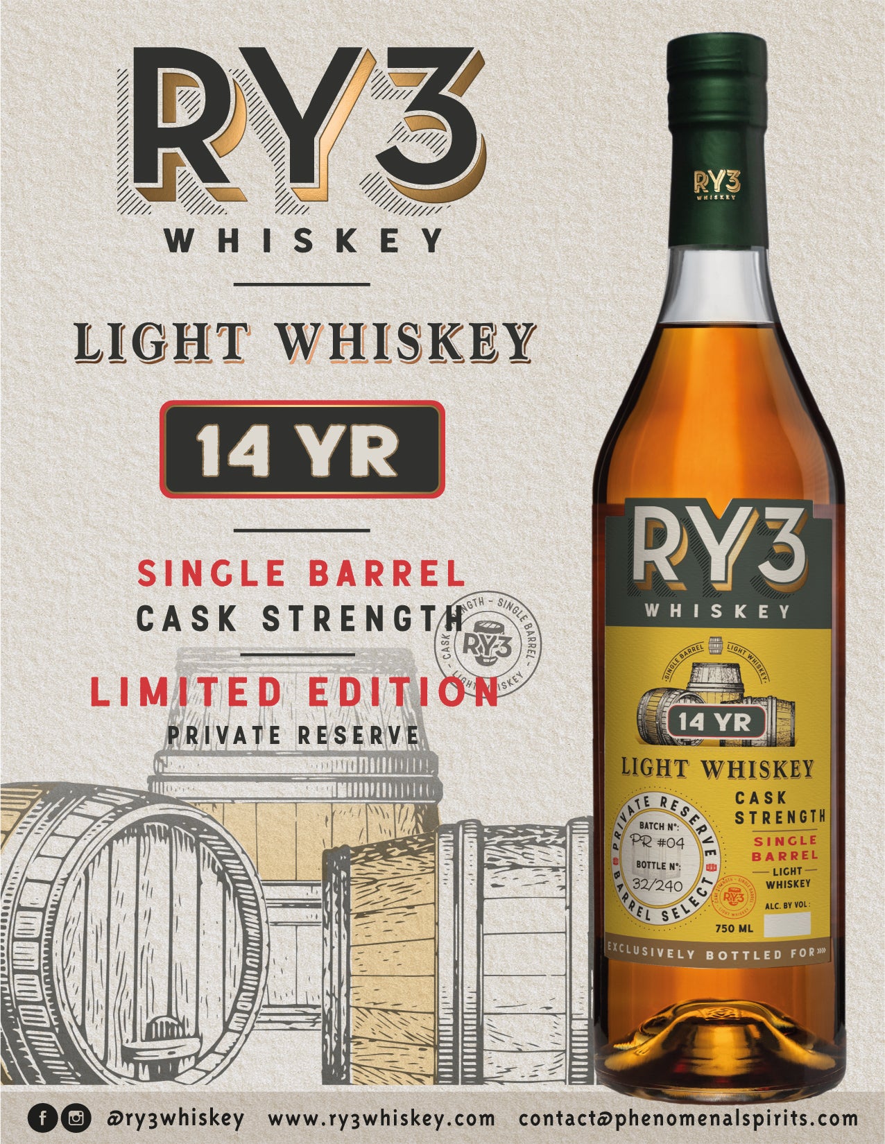 Ry3 14 Yr Light Whiskey Cask Strength